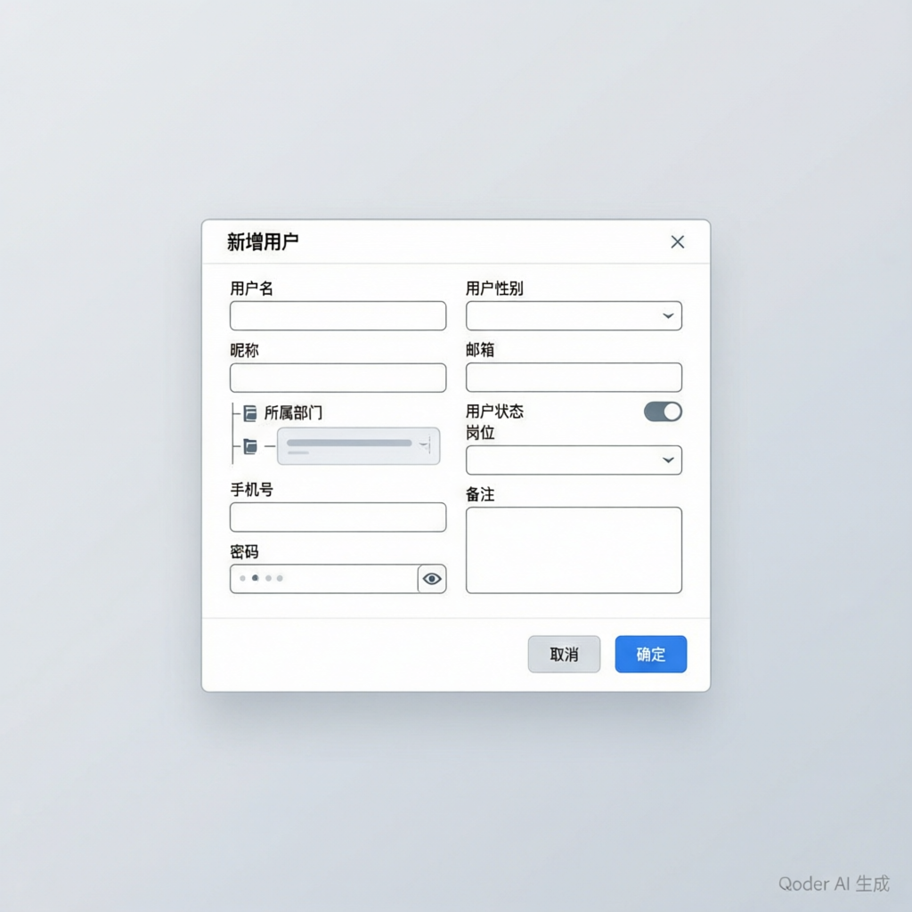 新增用户对话框