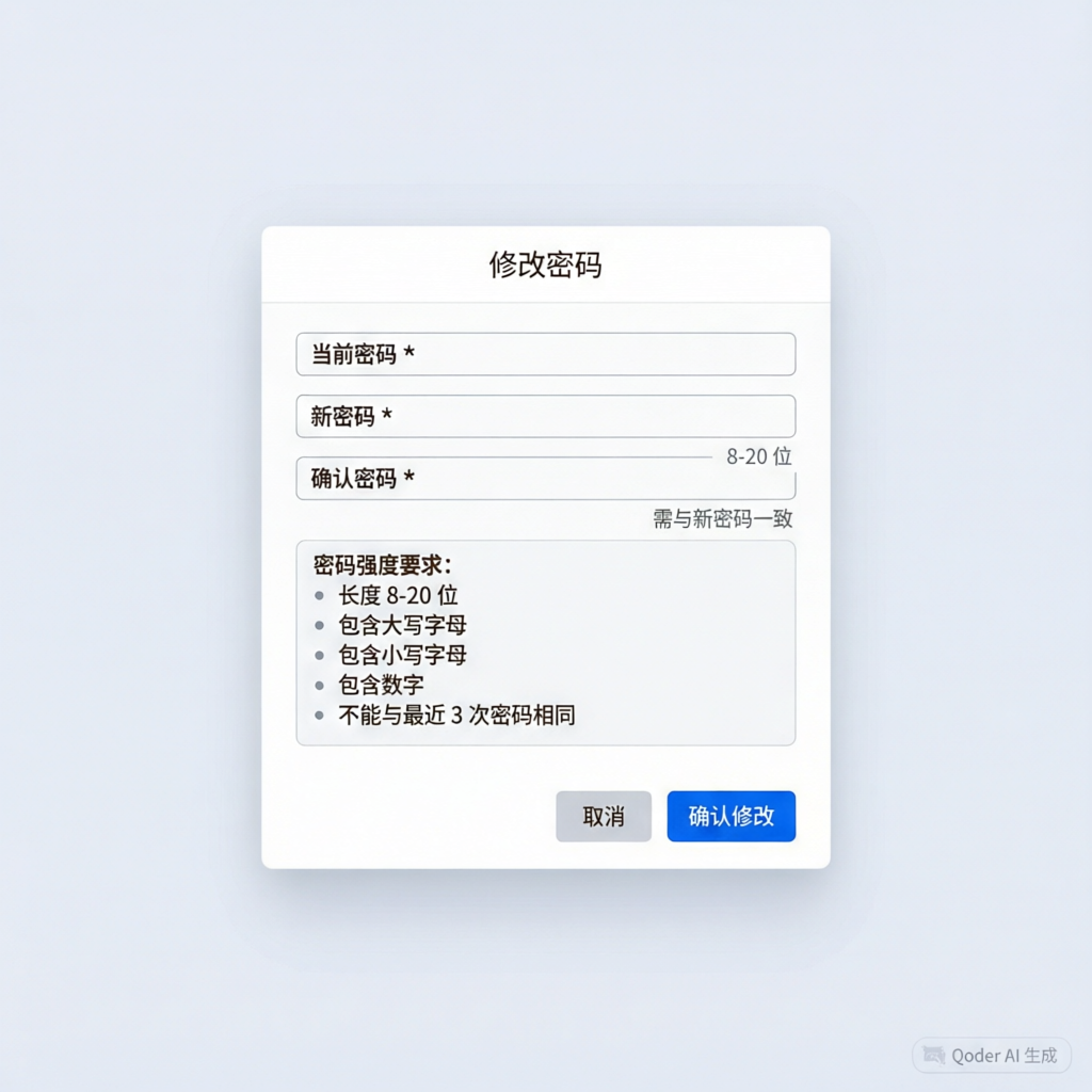 修改密码对话框
