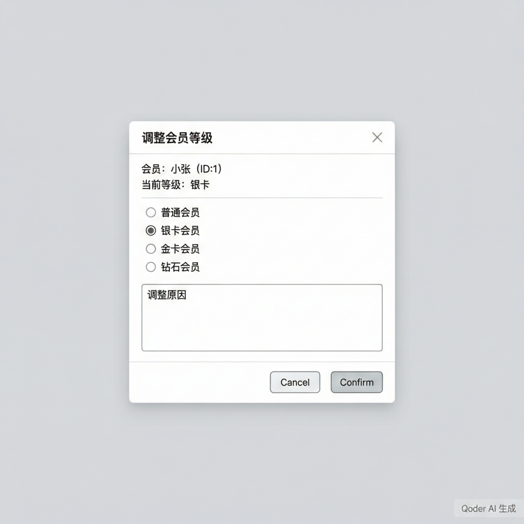会员等级调整