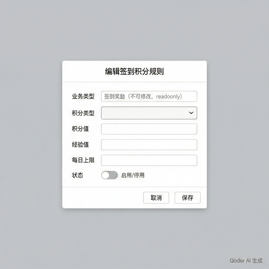 编辑签到积分规则