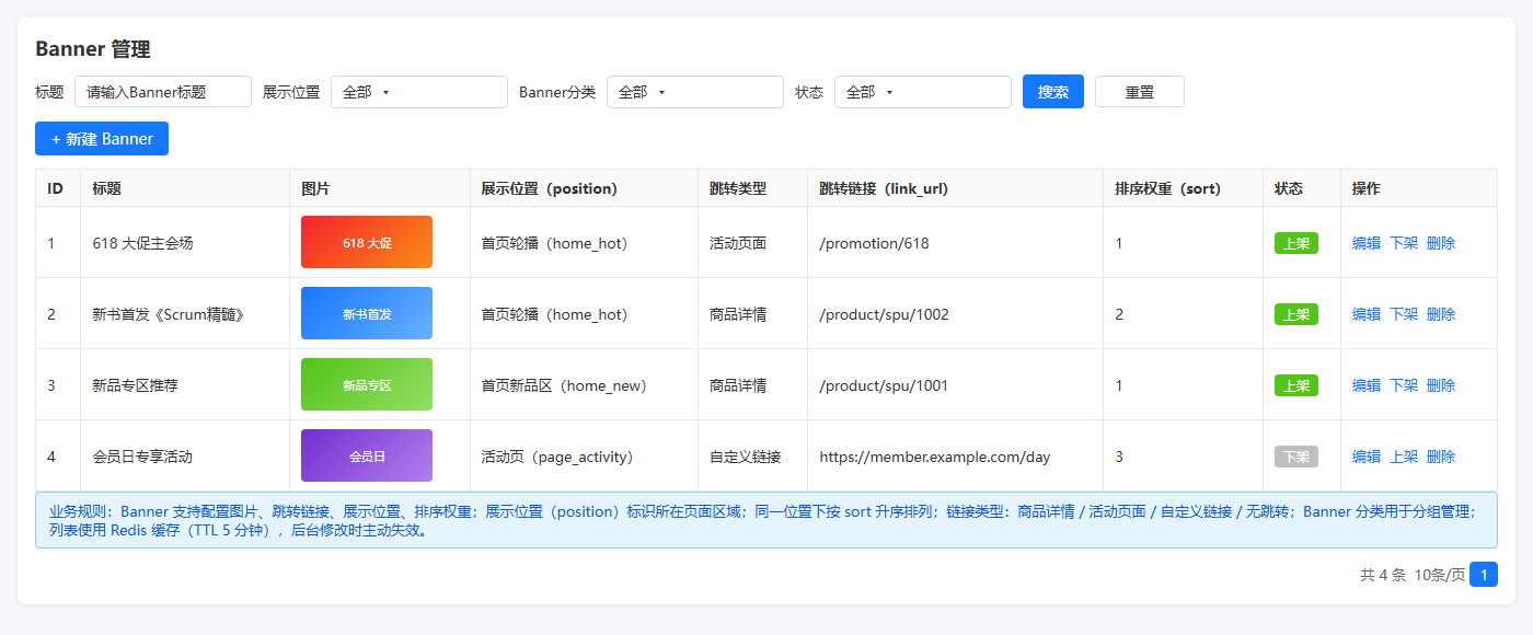 Banner管理