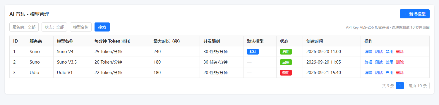 音乐模型管理